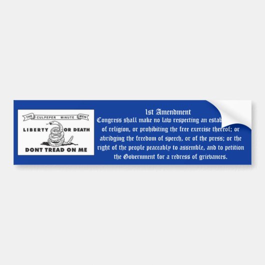 1ste amendement bumpersticker (Voorkant)