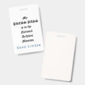 1ste amendement Controle - Mijn perspas Badge (Voor- en achterkant)