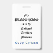 1ste amendement Controle - Mijn perspas Badge (Voorzijde)