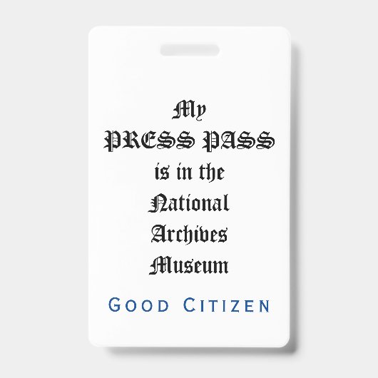 1ste amendement Controle - Mijn perspas Badge (Voorkant)