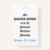 1ste amendement Controle - Mijn perspas Badge (Voorkant)