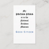 1ste amendement Controle - Mijn perspas Visitekaartje (Voorkant)