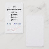 1ste amendement - Pers pass - Blijf daar veilig! Visitekaartje (Voorkant / Achterkant)