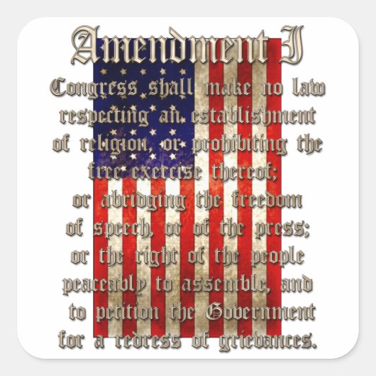 1ste amendement vierkante sticker (Voorkant)