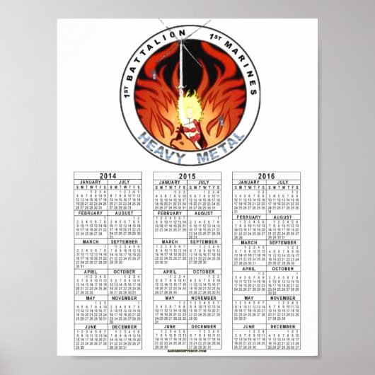 1ste BATTALION 1ste MARINES "ZWARE METAAL" Poster (Voorkant)