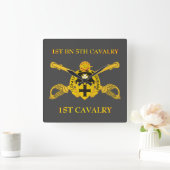 1STE BATTALION 5TH CAVALRY 1ST CAVALRY CLOCK VIERKANTE KLOK (Huis)