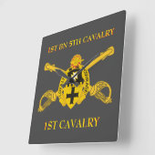1STE BATTALION 5TH CAVALRY 1ST CAVALRY CLOCK VIERKANTE KLOK (Hoek)