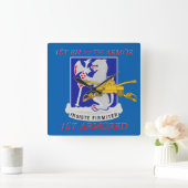 1STE BATTALION 77th ARMOR 1ST ARMORED CLOCK Vierkante Klok (Huis)