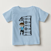 1ste Birthday Blue en White Soccer Goal T-Shirt (Voorkant)