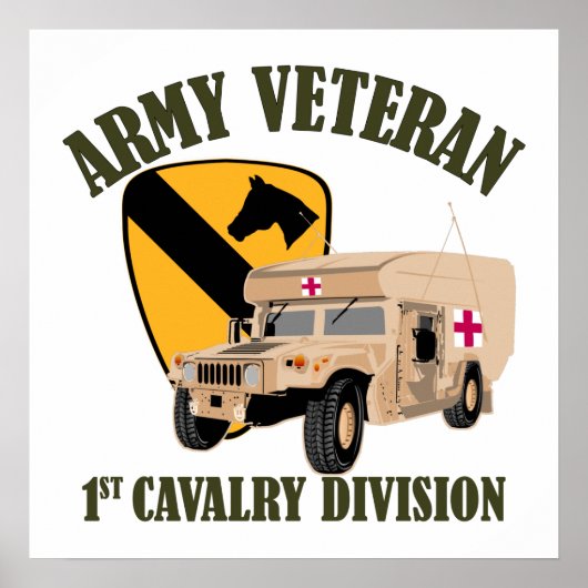 1ste Cav Vet - Humvee Ambulance Poster (Voorkant)