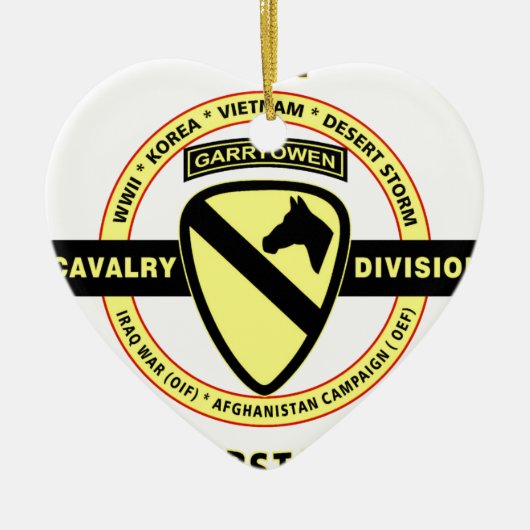 1STE CAVALRY-AFDELING "HET EERSTE TEAM" KERAMISCH ORNAMENT (Voorkant)