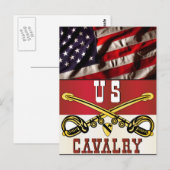 1ste CAVALRY-DIVISION Banner Briefkaart (Voorkant / Achterkant)