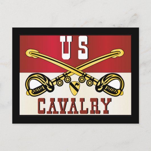 1ste CAVALRY-DIVISION Banner Briefkaart (Voorkant)