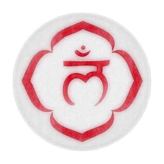 1ste Chakra (de wortelketen) Snijplank (Voorkant)