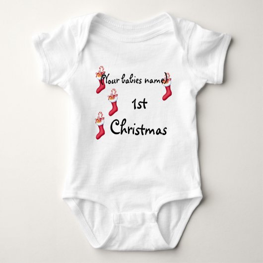 1STE CHRISTMAS PERSONALIZED ROMPER (Voorkant)