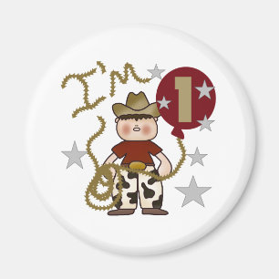 1ste Cowboy Birthday Magneet