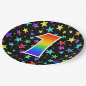 1ste evenement: Vet, Fun, kleurrijke regenboog 1 Papieren Bordje (Gekanteld)