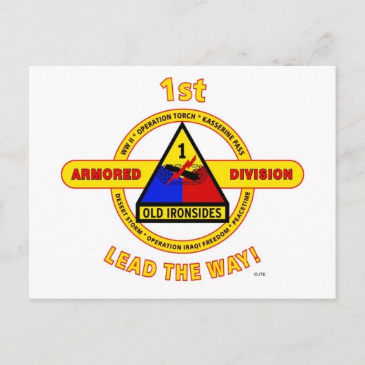 1STE GEARMOREERDE AFDELING "OUDE IRONSIDES" BRIEFKAART (Voorkant)