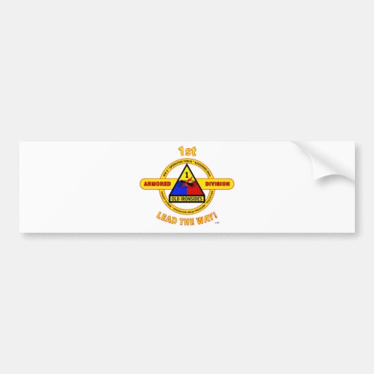 1STE GEARMOREERDE AFDELING "OUDE IRONSIDES" BUMPERSTICKER (Voorkant)