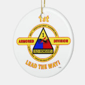 1STE GEARMOREERDE AFDELING "OUDE IRONSIDES" KERAMISCH ORNAMENT (Links)