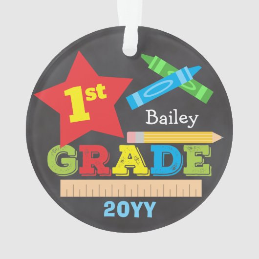 1ste graad eerste graad Keepomwille Chalkboard kle Ornament (achterkant)