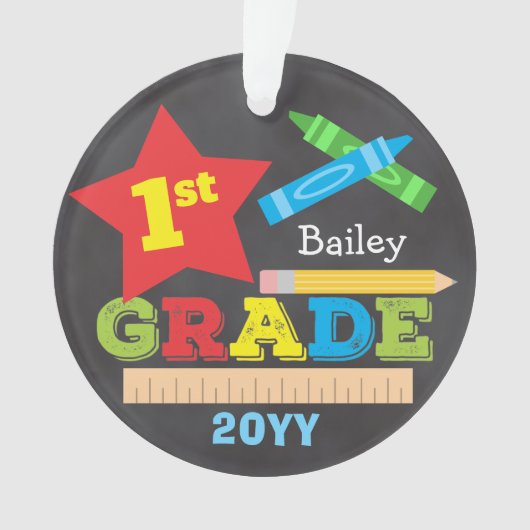 1ste graad eerste graad Keepomwille Chalkboard kle Ornament (voorkant)