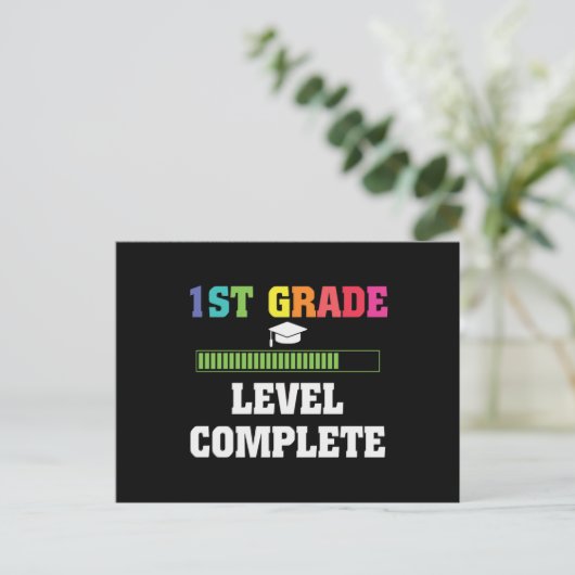 1ste graad Niveau Volledig Kinder Afstuderen Briefkaart (Staand voorkant)