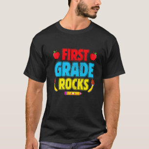 1ste graad Rocks Funny Cute Teacher Student T-shirt