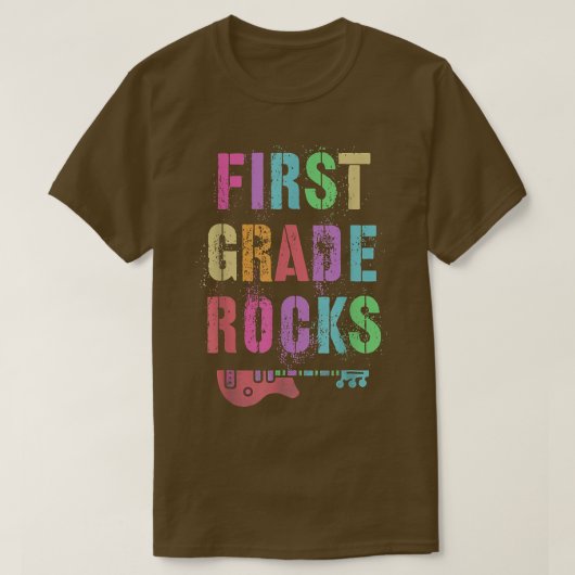1ste GRADE ROCKS Student leraar team Rockstar FIRS T-shirt (Design voorkant)