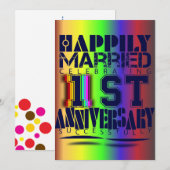 1ste huwelijksjubileum vieren kaart (Voorkant / Achterkant)