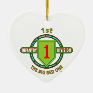 1STE INFANTRY DIVISION "THE BIG RED ONE" KERAMISCH ORNAMENT