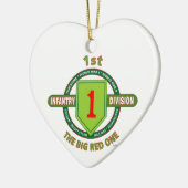1STE INFANTRY DIVISION "THE BIG RED ONE" KERAMISCH ORNAMENT (Links)