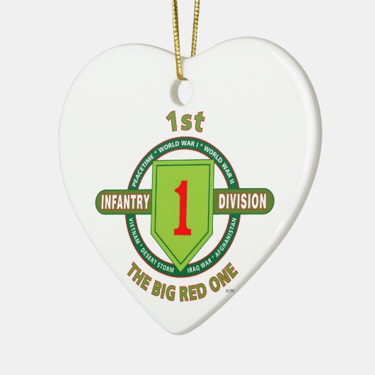 1STE INFANTRY DIVISION "THE BIG RED ONE" KERAMISCH ORNAMENT (Links)