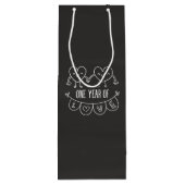 1ste Jubileum cadeau voor haar goudzak Wijn Cadeautas (Achterkant)