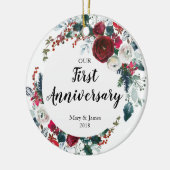 1ste Jubileum Cadeau voor Paar Ornament (Links)