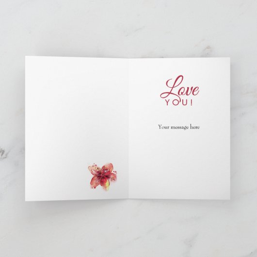 1ste Jubileum Floral Lily Kaart (Binnen)