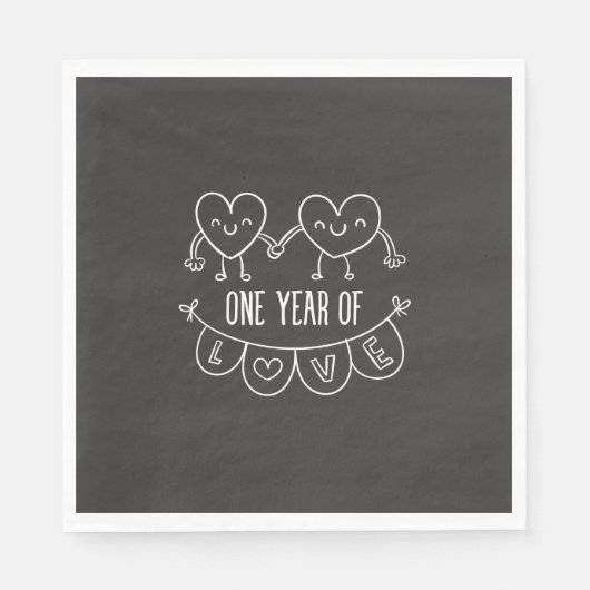 1ste Jubileum Gift for her Chalk Luncheon Napkin Servet (Voorkant)
