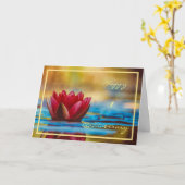 1ste Jubileum van de bruiloft wil waterLily Elegan Kaart (Gele Bloem)