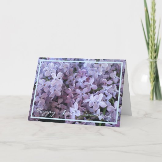 1ste Jubileum van de Weddenschap wenst Lila legant Kaart (Voorkant)