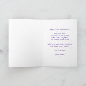 1ste Jubileum van het Weddenschap wil Paarse Iris  Kaart (Binnen)