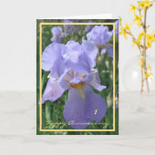 1ste Jubileum van het Weddenschap wil Paarse Iris  Kaart (Gele Bloem)