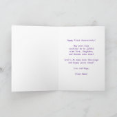 1ste Jubileum van het Weddenschap Wishes Paarse Hy Kaart (Binnen)