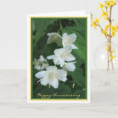 1ste Jubileum voor bruiloft wil Jasmine Elegant Kaart (Gele Bloem)