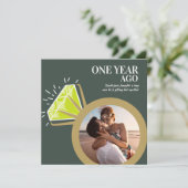 1ste jubileumfeest peridot ring foto's groen kaart (Staand voorkant)