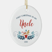 1ste Kerstman Oom Gepersonaliseerd Gingerbrood Kan Keramisch Ornament (Rechts)