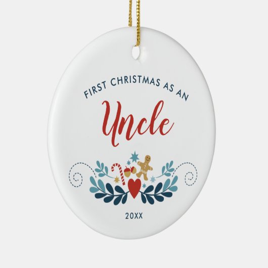 1ste Kerstman Oom Gepersonaliseerd Gingerbrood Kan Keramisch Ornament (Rechts)