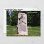 1STE MASSACHUSETTEN CALVARY BRIEFKAART (Voorkant / Achterkant)