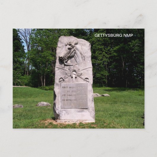 1STE MASSACHUSETTEN CALVARY BRIEFKAART (Voorkant)