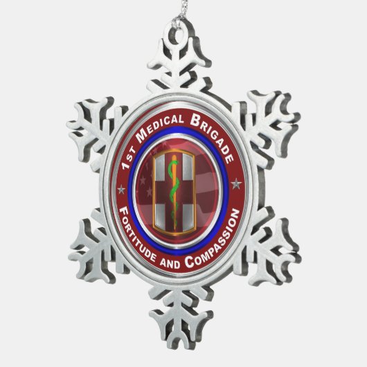 1ste medisch brigade in Keepomwille Tin Sneeuwvlok Ornament (Rechts)