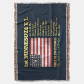 1ste Minnesota-vrijwilliger (BH) Deken (Voorkant Verticaal)